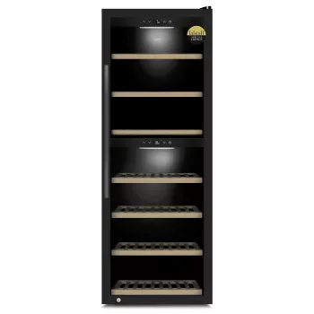 Caso | Smart Wine Cooler | WineExclusive 126 | Energy efficiency class G | Showcase | Free standing | Bottles capacity 126 bottles | Cooling type Compressor technology | Melns