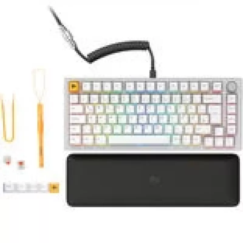 Mehāniskā tastatūra GLORIOUS GMMK Pro 75% Balta Hot-Swap RGB, ISO izkārtojums