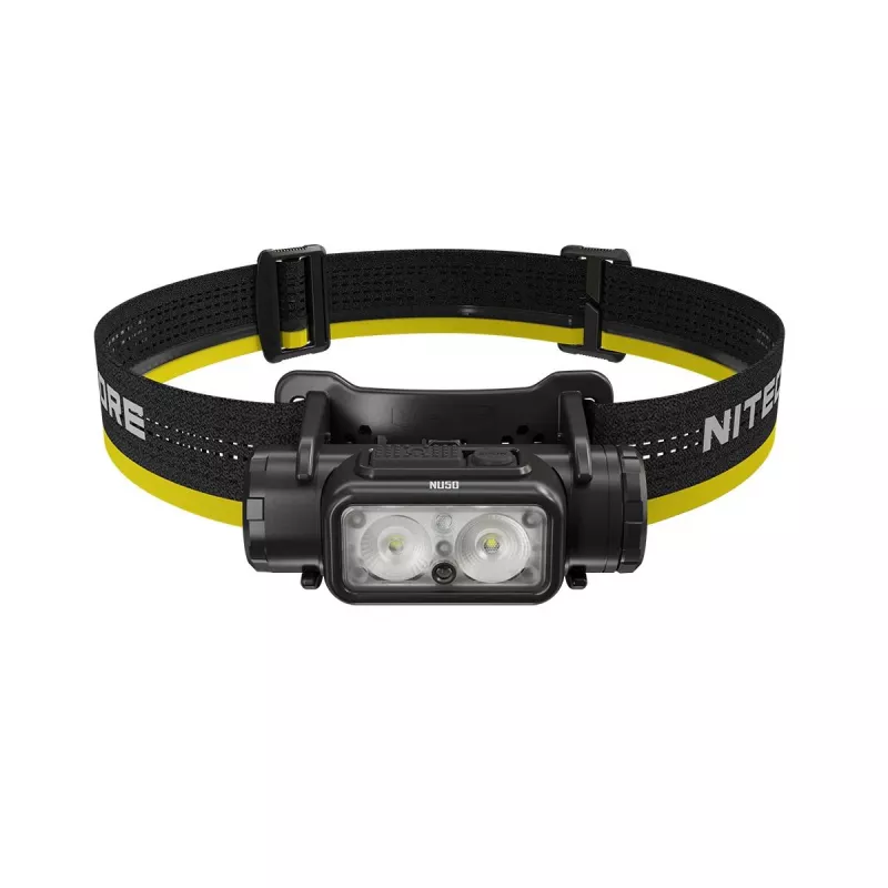 Galvas lukturītis Nitecore NU50 melns dzeltens LED ūdensizturīgs triecienizturīgs