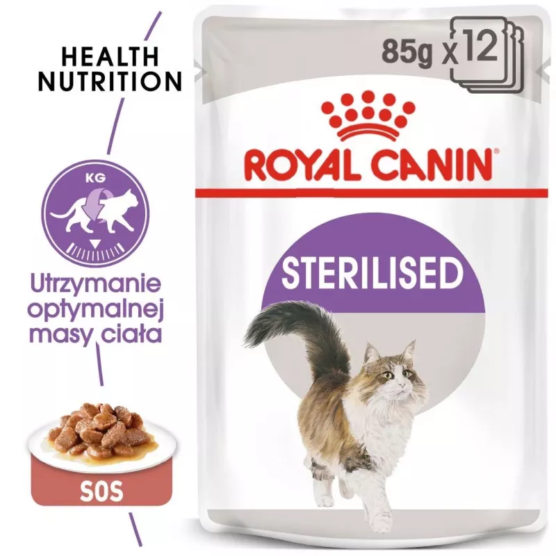 ROYAL CANIN FHN Sterilised mērcē - mitrā barība pieaugušiem kaķiem - 12x85g