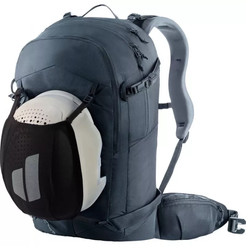 Mugursoma DEUTER Freerider Pro 34+ — tehniska freeride slēpošanas tūrisma mugursoma, 34 L, melna, ķiveres turētājs, gurnu josta