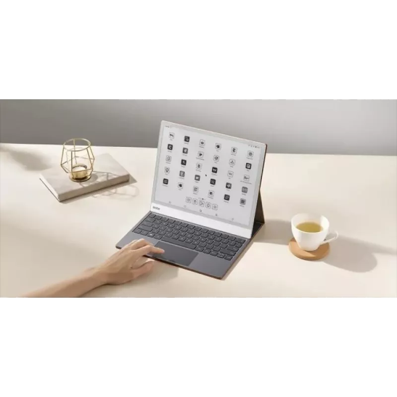 Tastatūras futrālis Onyx Boox Note Max un Tab X C — brūns aizsargājošs vāciņš ar integrētu tastatūru