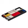 Aizsargājošs koka viedtālruņa maciņš Man and Wood Galaxy Note 20 Mondrian Wood Melns