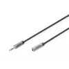 Digitus Audio Extension kabelis 3.5mm jack to 3.5mm socket 1.8m Melns