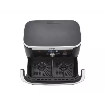 Ninja AF500EU friteris Dubultā 10,4 L Brīvi stāvošs 2470 W Karstā gaisa friteris Melns, nerūsējošais tērauds