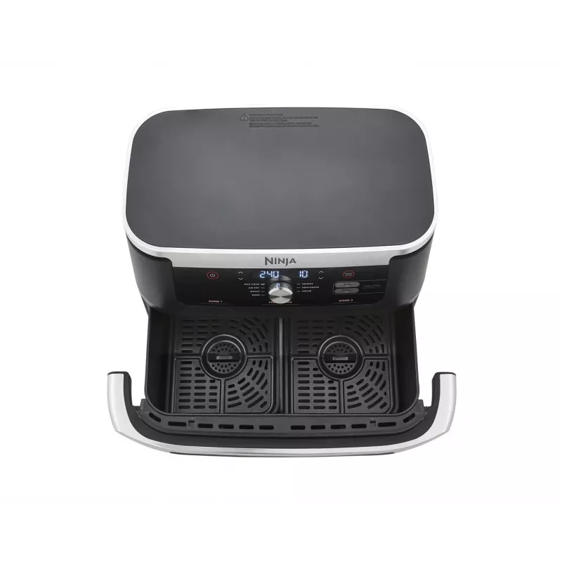 Ninja AF500EU friteris Dubultā 10,4 L Brīvi stāvošs 2470 W Karstā gaisa friteris Melns, nerūsējošais tērauds