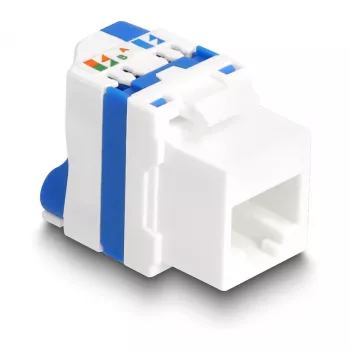 DeLOCK 88130 Keystone modulis, plakans RJ-45, zils/balti, 22,5 mm