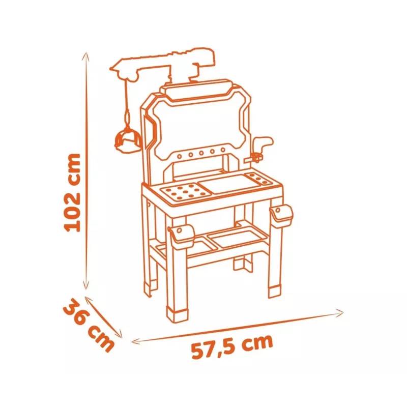 Bērnu darbnīcas rotaļlieta SMOBY Bricolo Builder 7600360741 - Celtniecības instrumentu komplekts lomu spēlēm