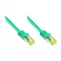 RJ45 komutācijas kabelis ar Cat.7 neapstrādātu kabeli un aizbīdņa aizsardzību (RNS®), S/FTP, PiMF, bez halogēna, 600 MHz, OFC, zaļš, 0,5 m, Good Connections® (8070R-005G)