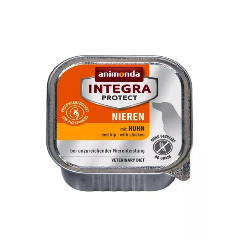 Mitrā suņu barība animonda Integra Protect Nieren ar vistu 150 g — pieaugušiem suņiem, nieru atbalstam, bez graudaugiem un lipekļa