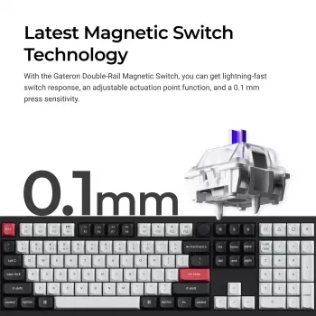 Mehāniskā tastatūra Keychron Q6H-M1 Wireless RGB Carbon Melns