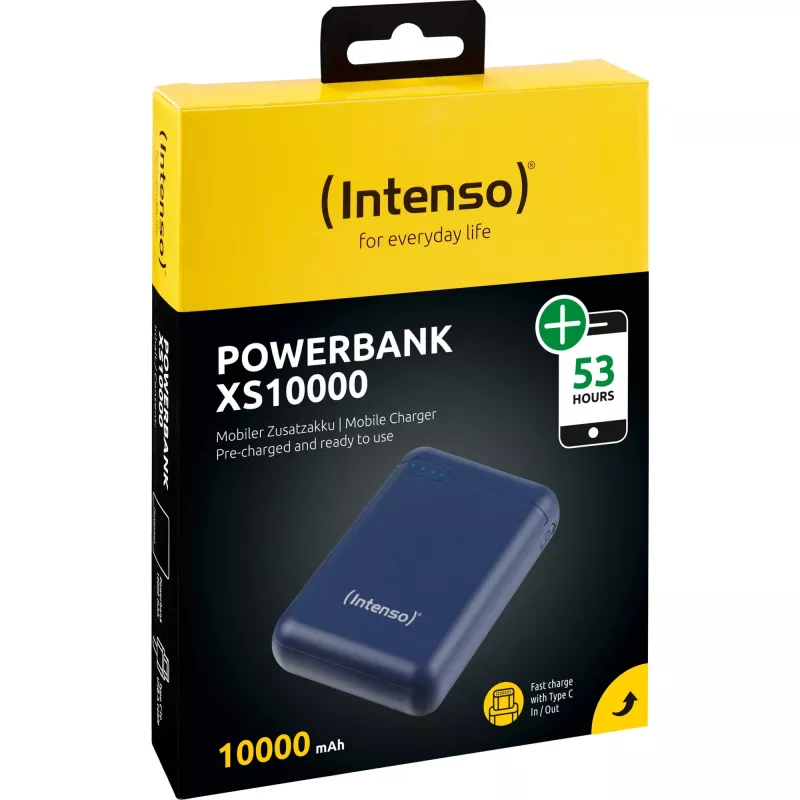 ĀRĒJAIS AKUMULATORS USB 10000MAH/TUMŠI ZILS XS10000 INTENSO