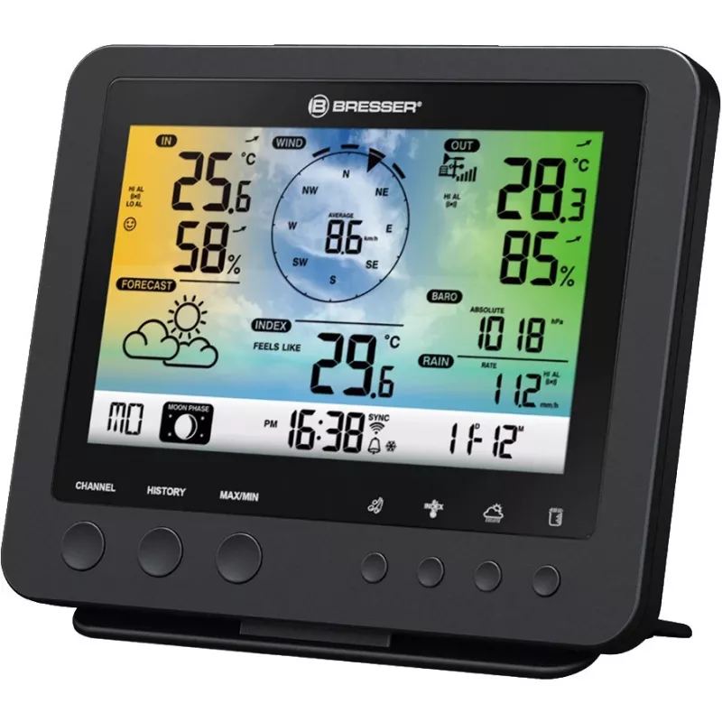 Bresser Optics 7002580 digitālā laika stacija Melna AC Wi-Fi