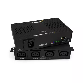 Plauktā montējams SurgeX DisplayPak IP kontrolēts pārsprieguma aizsargs SX-DPP-104I, attālināta uzraudzība caur IP
