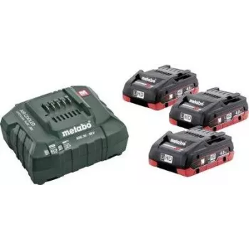 Bateriju un lādētāja komplekts Metabo BASIC SET 3 X LIHD 4.0 AH