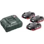 Bateriju un lādētāja komplekts Metabo BASIC SET 3 X LIHD 4.0 AH