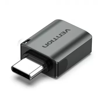 Vention USB-C vīr. uz USB 3.0 siev. OTG adapteris, pelēks, alumīnija sakausējums
