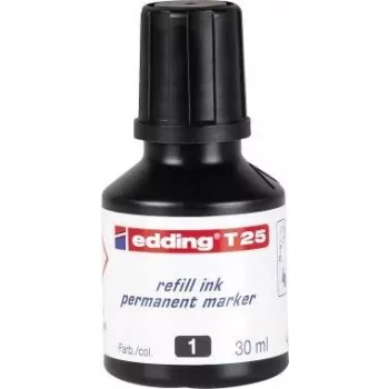 Edding T25 marķieru uzpildes tinte, permanenta, melna, 30 ml