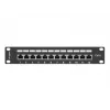 Plākstera panelis LANBERG PPF6-9012-B — 12 portu RJ45, metāla, melns, 1U (215×44,5×130 mm)