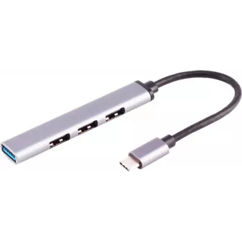 USB-C centrmezgls ShiverPeaks 13-50002 — 4× USB-A 3.0 plāns adapteris USB-C pieslēgvietām