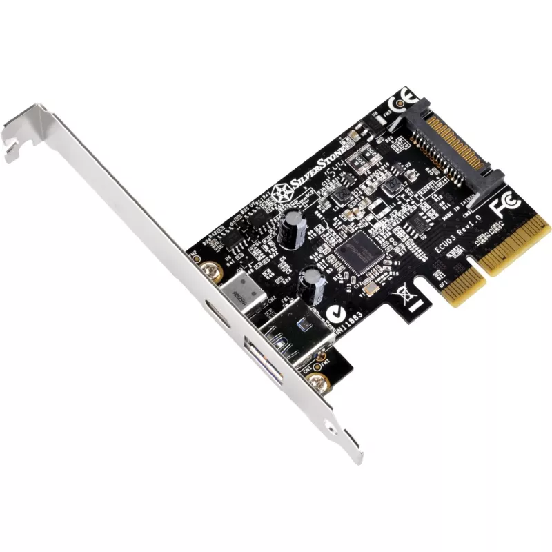 SilverStone ECU03 - USB adapteris - PCIe 2,0 x2 Low Profile - USB-C 3,1 x 1 + USB-C x 1 (SST-ECU03)