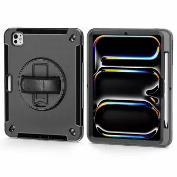 4smarts Rugged Case Grip 541161 vāciņš Apple iPad Pro 11 (M5 2025 / M4 2024), 27,9 cm (11 collas), polikarbonāts/TPU, ar statīvu, melns