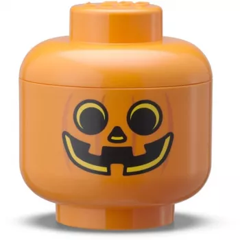 Uzglabāšanas kaste room copenhagen LEGO Storage HEAD Pumpkin Mini oranža Melns — kompakts rotaļlietu un piederumu organizētājs