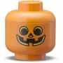 Uzglabāšanas kaste room copenhagen LEGO Storage HEAD Pumpkin Mini oranža Melns — kompakts rotaļlietu un piederumu organizētājs