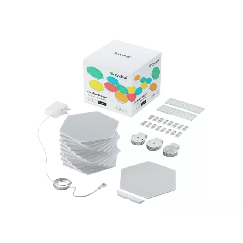 LED sešstūra paneļa gaisma Nanoleaf NL42-6002HX-15PK, RGB, 15 gab. iepakojumā, maiņstrāvas barošana