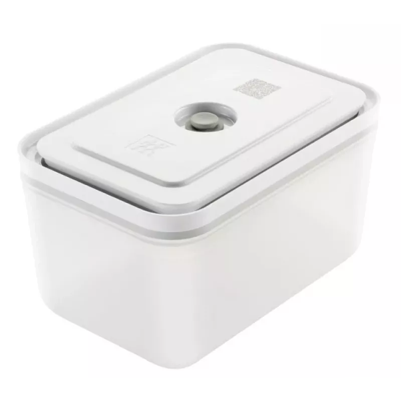 Vakuumēšanas kastes ZWILLING 36807-007-0, plastmasas taisnstūrveida pārtikas trauks, 1,1 l & 2,3 l, hermētiski noslēdzams vāks, noņemams, caurspīdīgi balts