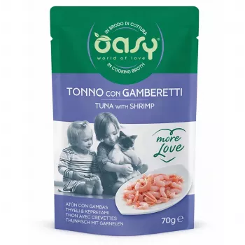 Oasy More Love Tunzivs ar garnelēm paciņa 70g