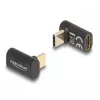 DeLOCK adapteris USB 40 Gbps USB Type-C PD 3.0 100 W vīrišķais uz sievišķo leņķveida 8K 60 Hz