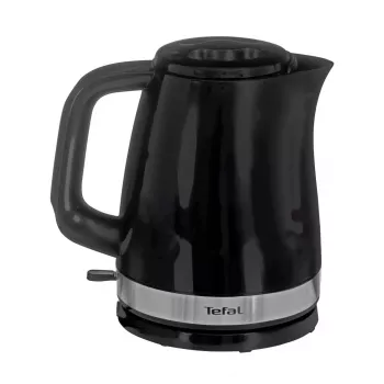 Elektriskā tējkanna Tefal KO150 1.5 L 2400 W — melns nerūsējošais tērauds, bezvada, 360° pagriežama pamatne