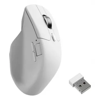 Pele Keychron M6 labās rokas RF bezvadu + Bluetooth + USB-C optiskā 30000 DPI balta