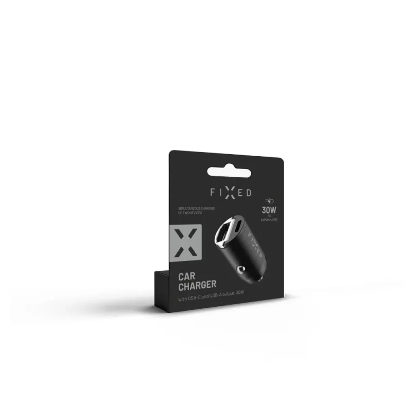 Auto lādētājs FIXED FIXCC30M-CU-BK 30W USB‑C transportlīdzekļa rozetēm