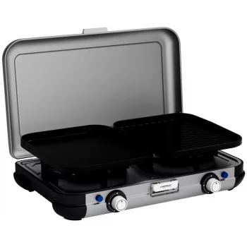 Portatīvā grila plīts Campingaz 2213311, 2 zonu, 5,4 kg, 490×350 mm, melna/pelēka/sudraba