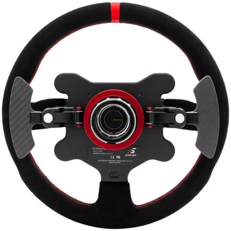 Stūres rats Simagic GTS Alcantara S202 — ar Alcantara pārklāts sim sacīkšu stūres rats, modelis S202