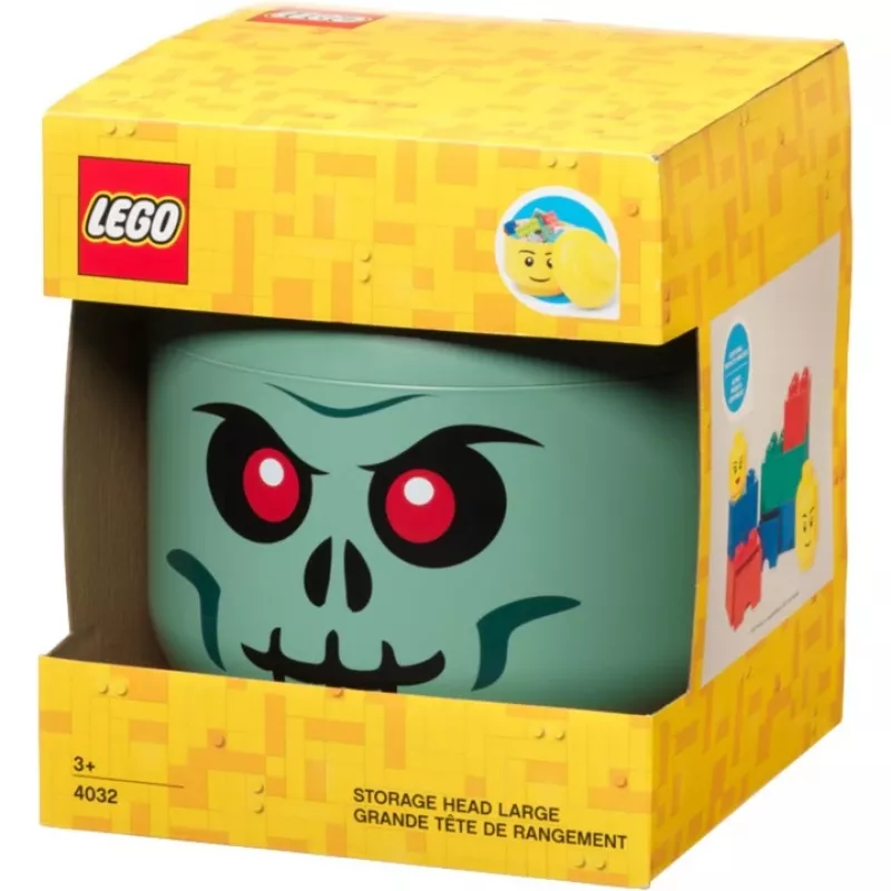 LEGO Storage Head Skeleton, uzglabāšanas kaste melna/sarkana, liela