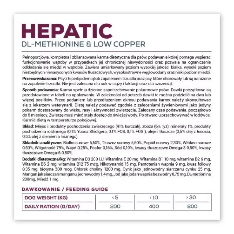 Mitrā suņu barība VETEXPERT Veterinary Diet Hepatic suņiem, 400 g, aknu atbalsts, gaļas garša