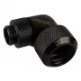 Alphacool Eiszapfen 16mm HardTube pieskrūvējamais stiprinājums 90° rotējams G1/4 - Leņķa kompresijas stiprinājums šķidruma dzesēšanas sistēmai - Dziļi melns