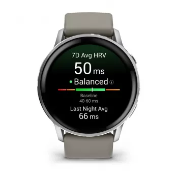 Viedpulkstenis Garmin Venu 4 1.4 collu AMOLED GPS Wi-Fi 45mm Sudraba