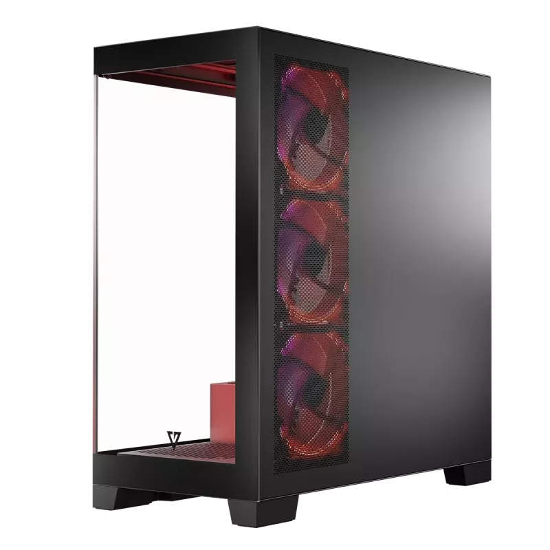 PC korpuss MODECOM Volcano SPACE APEX ARGB Midi Tower, rūdīts stikls, USB-C, atbalsta ATX/microATX/Mini-ITX, GPU līdz 430 mm, CPU dzesētājs līdz 180 mm