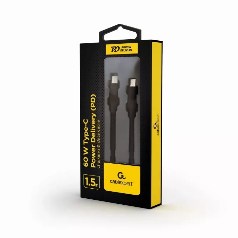 USB-C kabelis vīr. - USB-C vīr. Power Delivery 60W uzlāde un dati 1,5 m