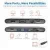 USB-C dokstacija - 4K HDMI, VGA, USB 3.2 Gen 1, USB-A/C centrmezgls, Gigabit Ethernet, atmiņas karšu sloti, 100 W PD uzlāde