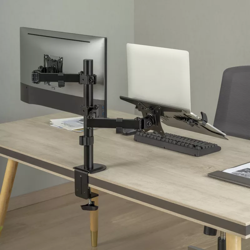 Monitora sienas stiprinājums SBOX LCD-LM01-2 13–27 collu ekrāniem, maks. slodze 12 kg, VESA 100x100