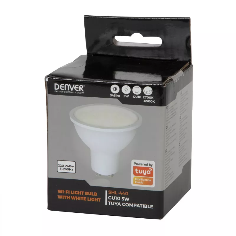 Viedā spuldze Denver SHL-440 Wi-Fi 5 W Balta