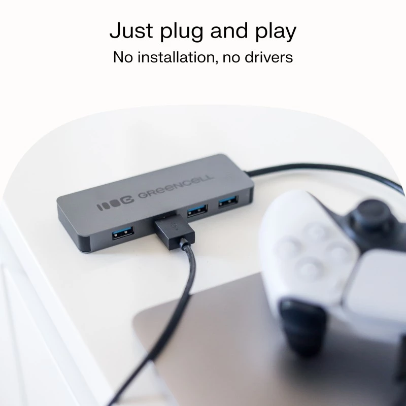 USB centrmezgls zaļa Cell HUB-GC-A4A — 4 portu USB-A 3.0 centrmezgls