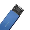 SSD korpuss QOLTEC 51832 — ārējais M.2 SATA, USB 3.0, līdz 2TB, zils, atbalsta 30 mm diskus, 4 sloti