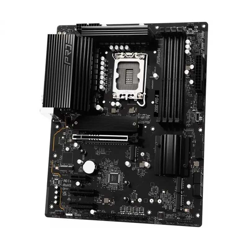 Mātesplate ASRock Z890 Pro-A ATX — Intel Z890 mikroshēmojums, LGA 1851, DDR5, 4x DIMM, 256GB, 2.5Gb LAN, PCIe Gen5