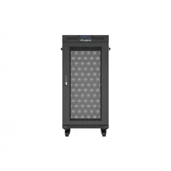 Rack cabinet LANBERG FF01-6624-23BL 24U freestanding 19 inch 600×600 mm IP20 Melns